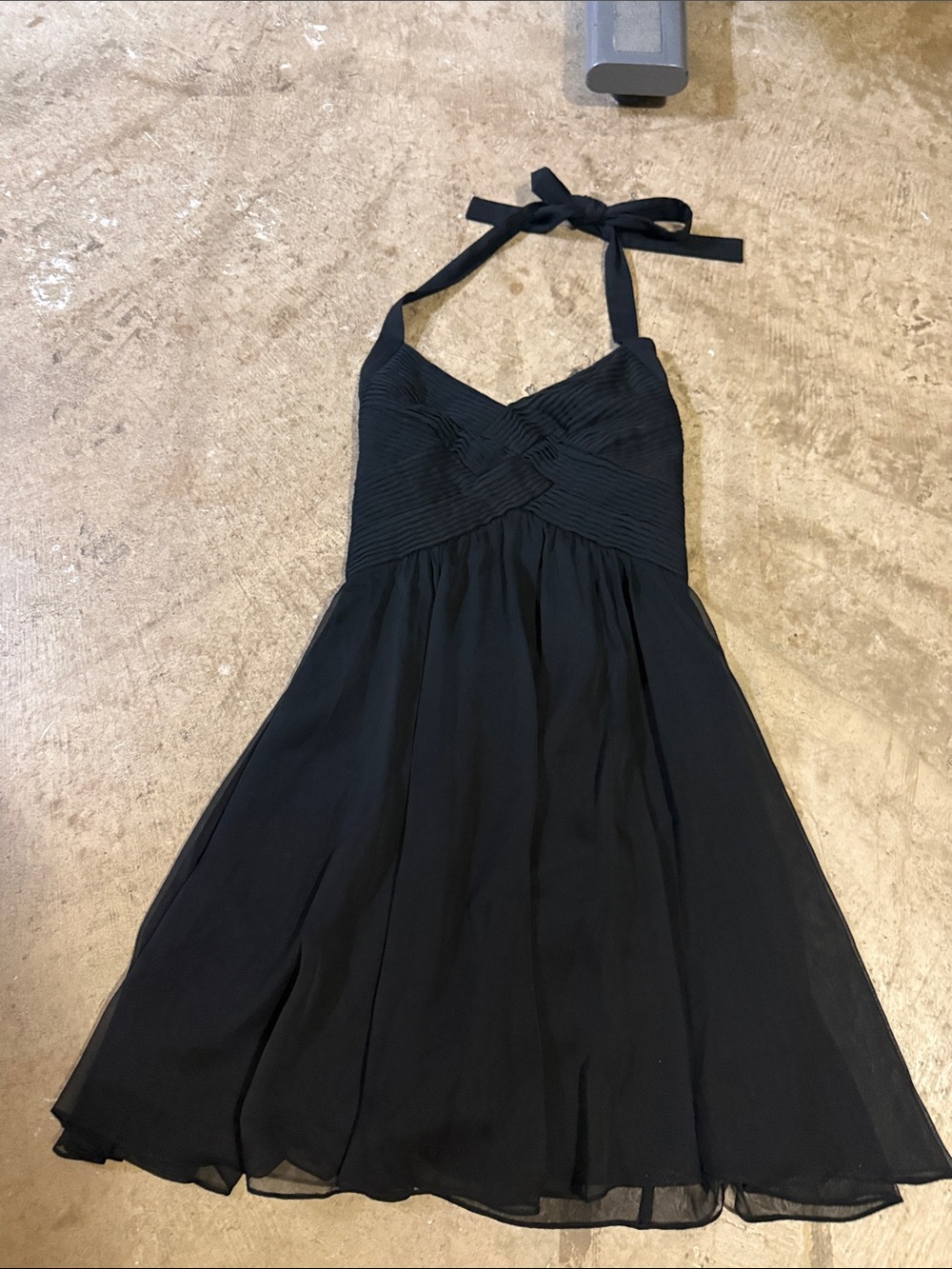 The Limited Black One-Shoulder Halter Chiffon Dress